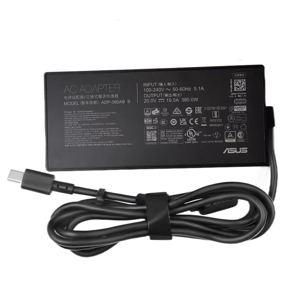 20V 19A 380W Asus Rectangle Conn AC Adapter Charger